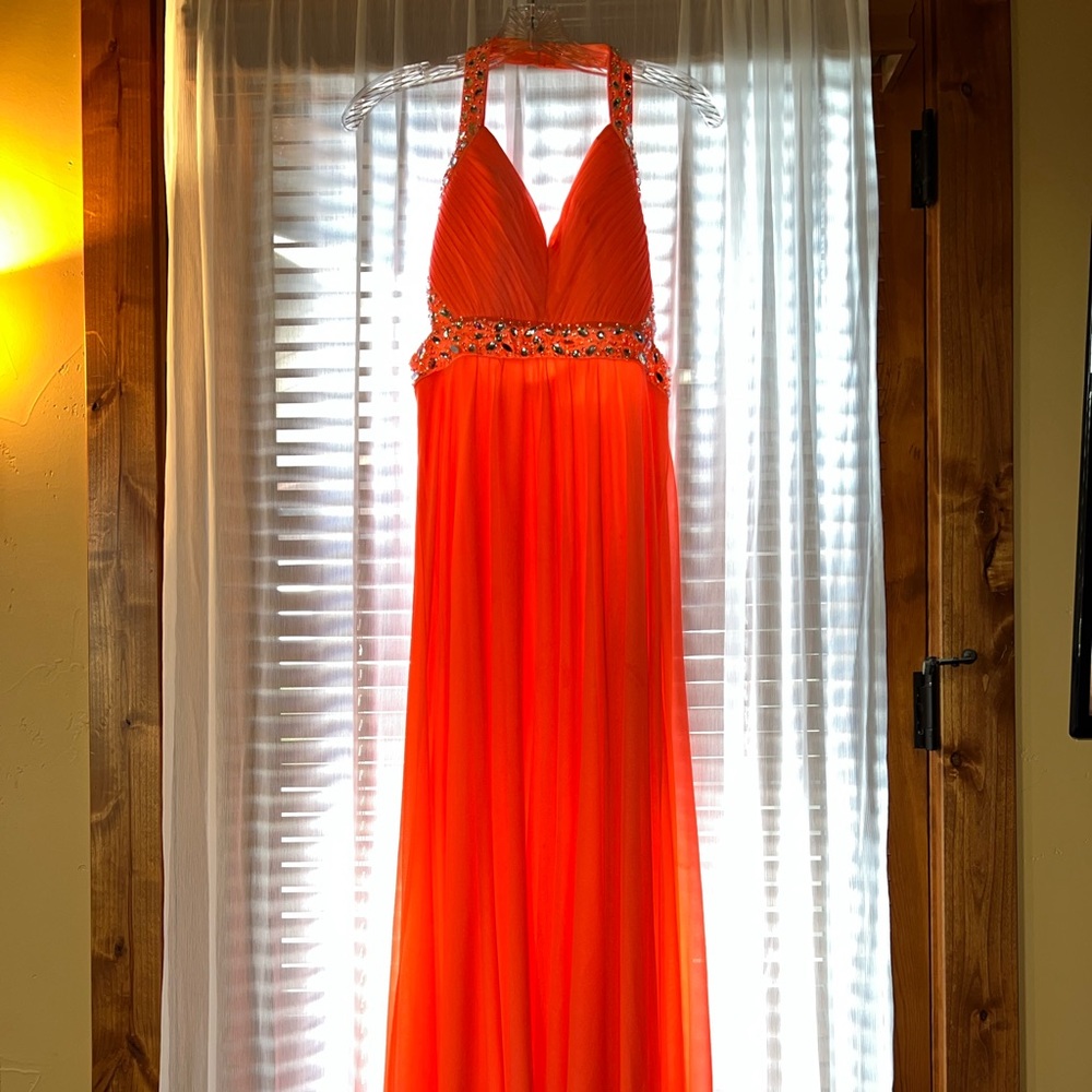 Lovely and Graceful Coral dress with sequined top